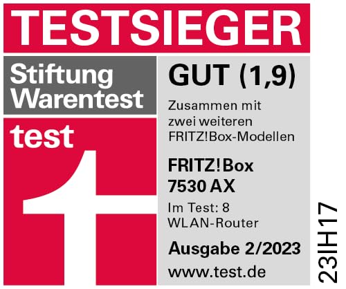 FRITZ!Box 7530 AX – Wi-Fi 6 DSL-Router mit VDSL-Supervectoring, WLAN Mesh, DECT-Basis