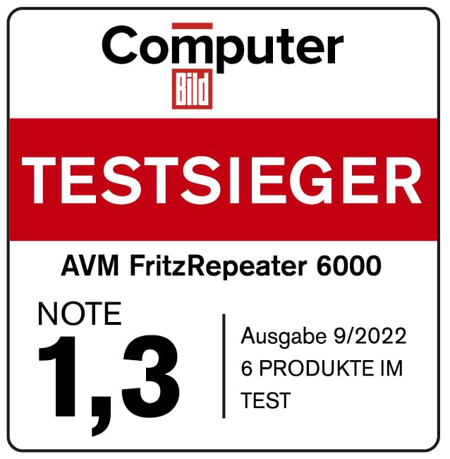 FRITZ!Repeater 6000 – Tri-Band WLAN Repeater mit Wi-Fi 6, Gigabit-LAN