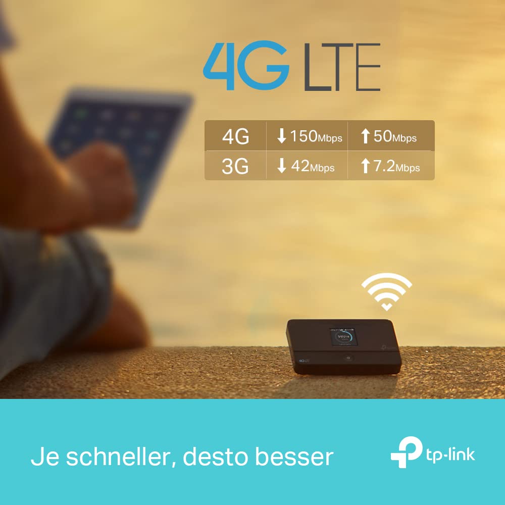 TP-Link M7350 – Mobiler 4G/LTE-Router mit bis zu 150 Mbit/s, Hotspot, Akku