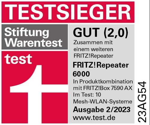 FRITZ!Repeater 6000 – Tri-Band WLAN Repeater mit Wi-Fi 6, Gigabit-LAN