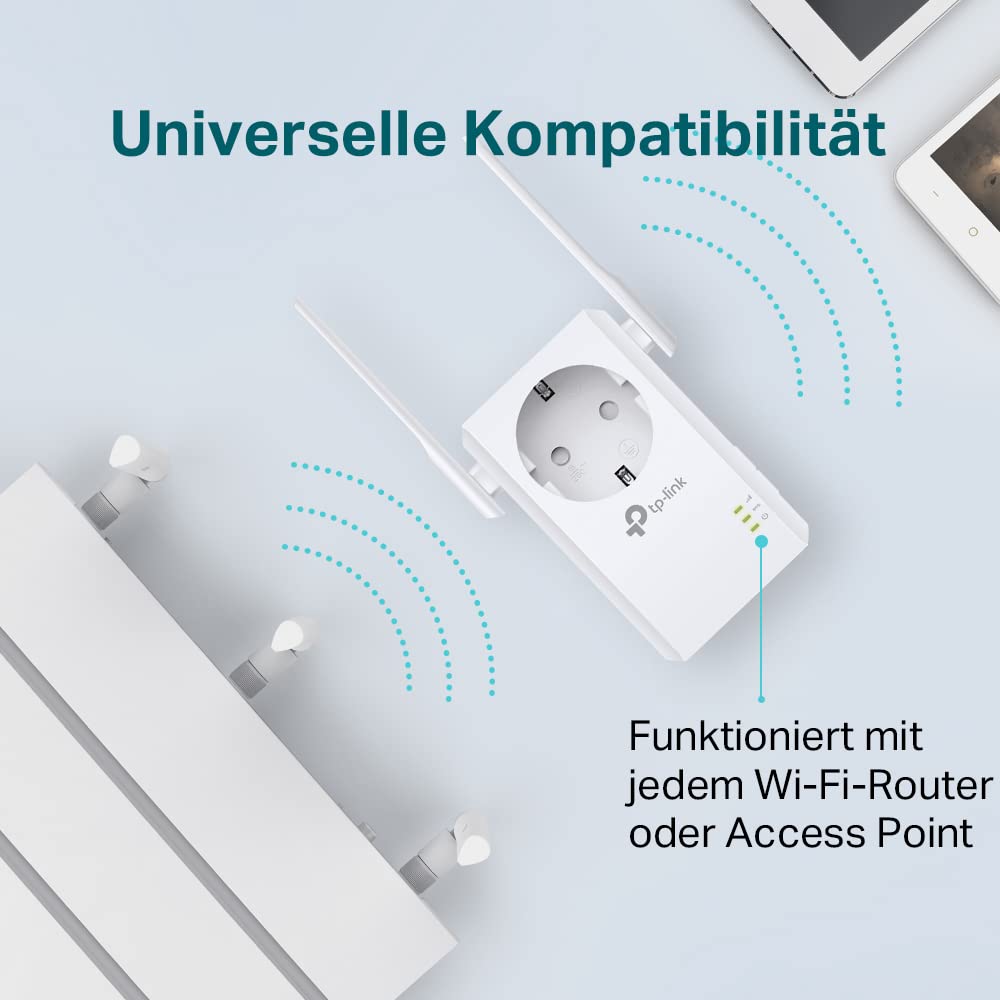 TP-Link TL-WA860RE – WLAN Repeater mit Steckdose, 300 Mbit/s, LAN-Port