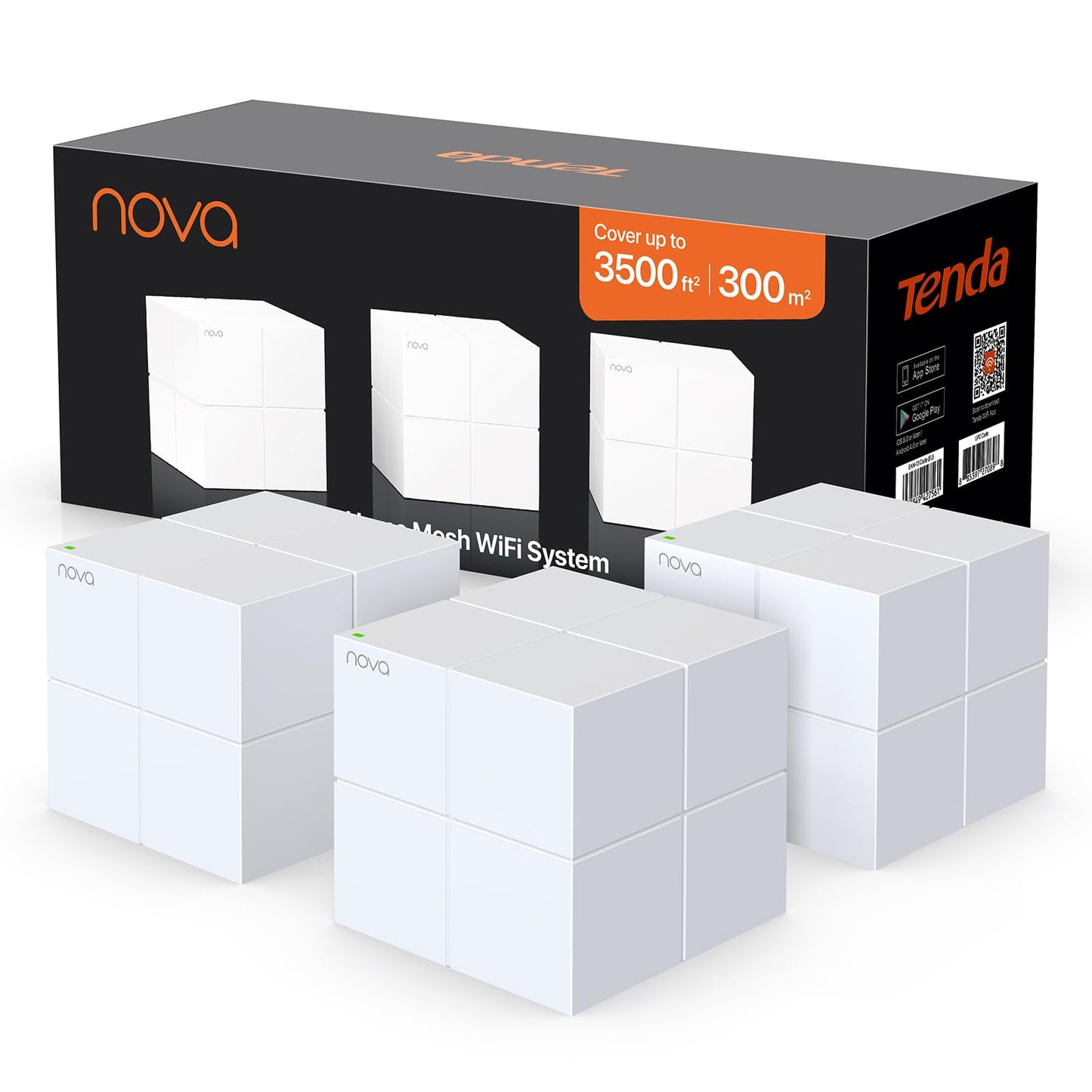 Tenda Nova MW6 – Mesh WLAN System AC1200, Dualband, bis 1200 Mbit/s, 3er Pack