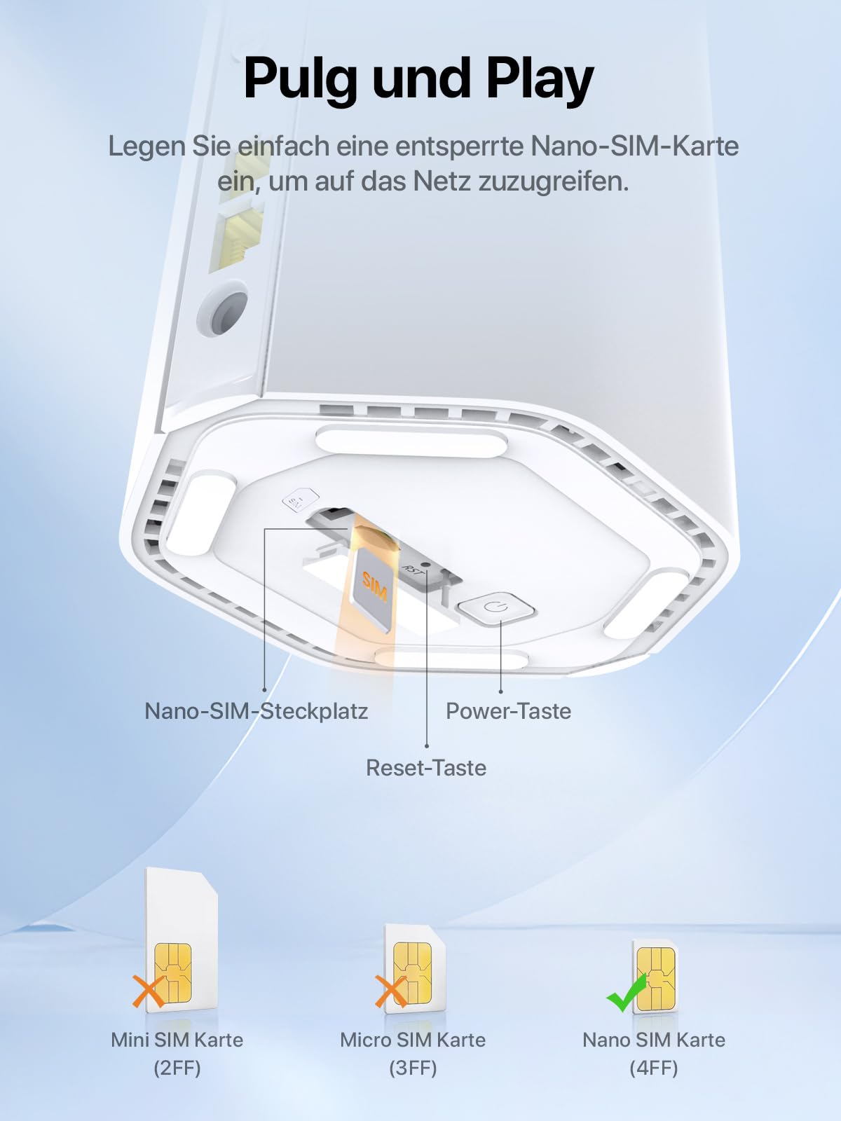 Tenda 5G01 5G NR Router – Wi-Fi 6, bis 1500 Mbit/s, LTE Modem mit SIM-Slot, Gigabit-Port