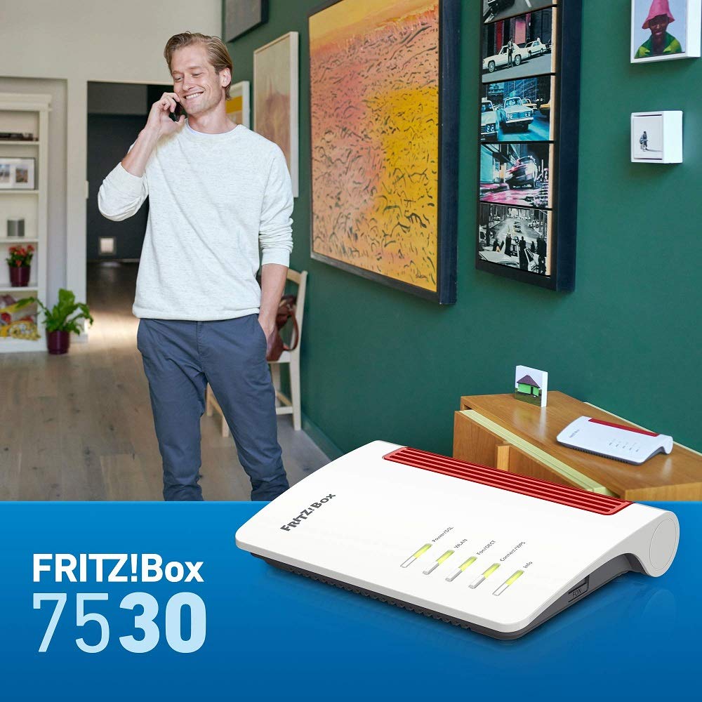 FRITZ!Box 7530 WLAN AC+N – DSL-Router, 866 + 300 Mbit/s, DECT-Basis, Mesh