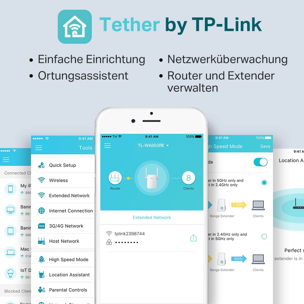 TP-Link TL-WA860RE – WLAN Repeater mit Steckdose, 300 Mbit/s, LAN-Port