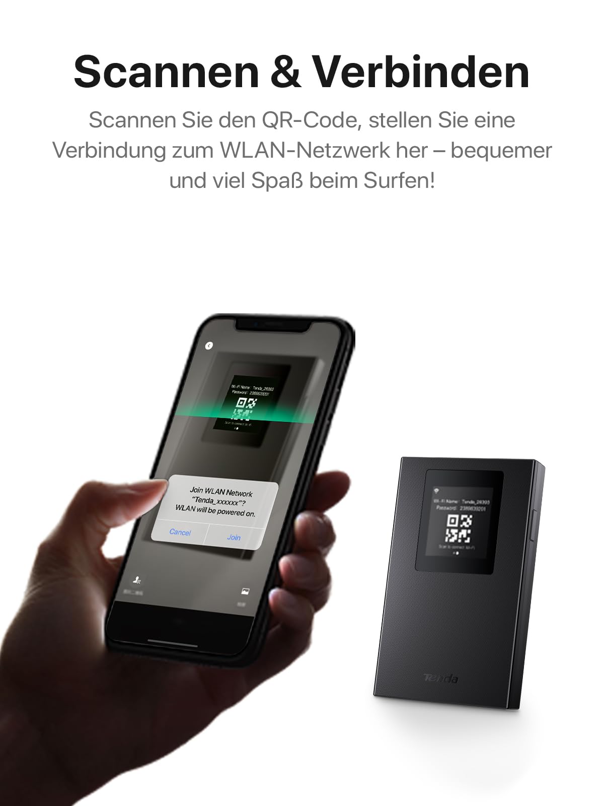 Tenda 4G LTE Router – Mobiler WLAN Router mit Akku, SIM-Slot, Hotspot, bis 150 Mbit/s