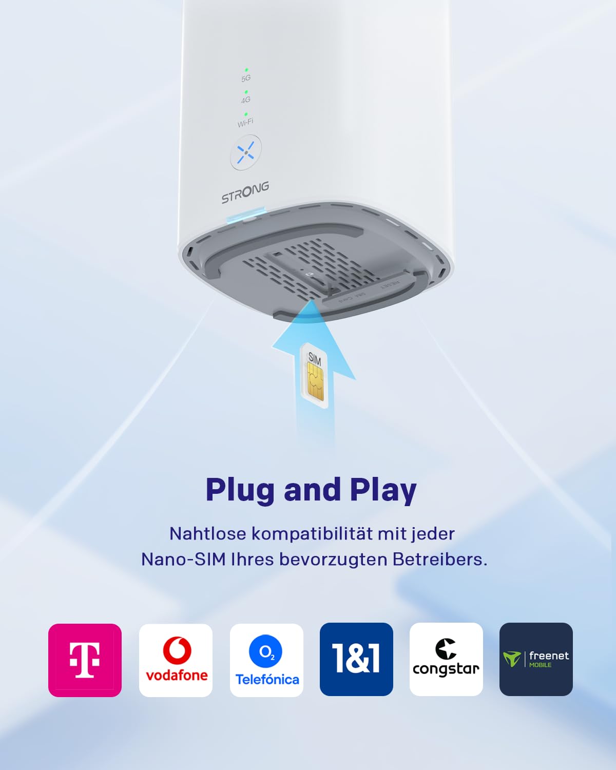 STRONG S-R40 – WLAN Router Wi-Fi 6 AX3000, Dualband, bis 3,2 Gbps, 2x LAN, Mesh