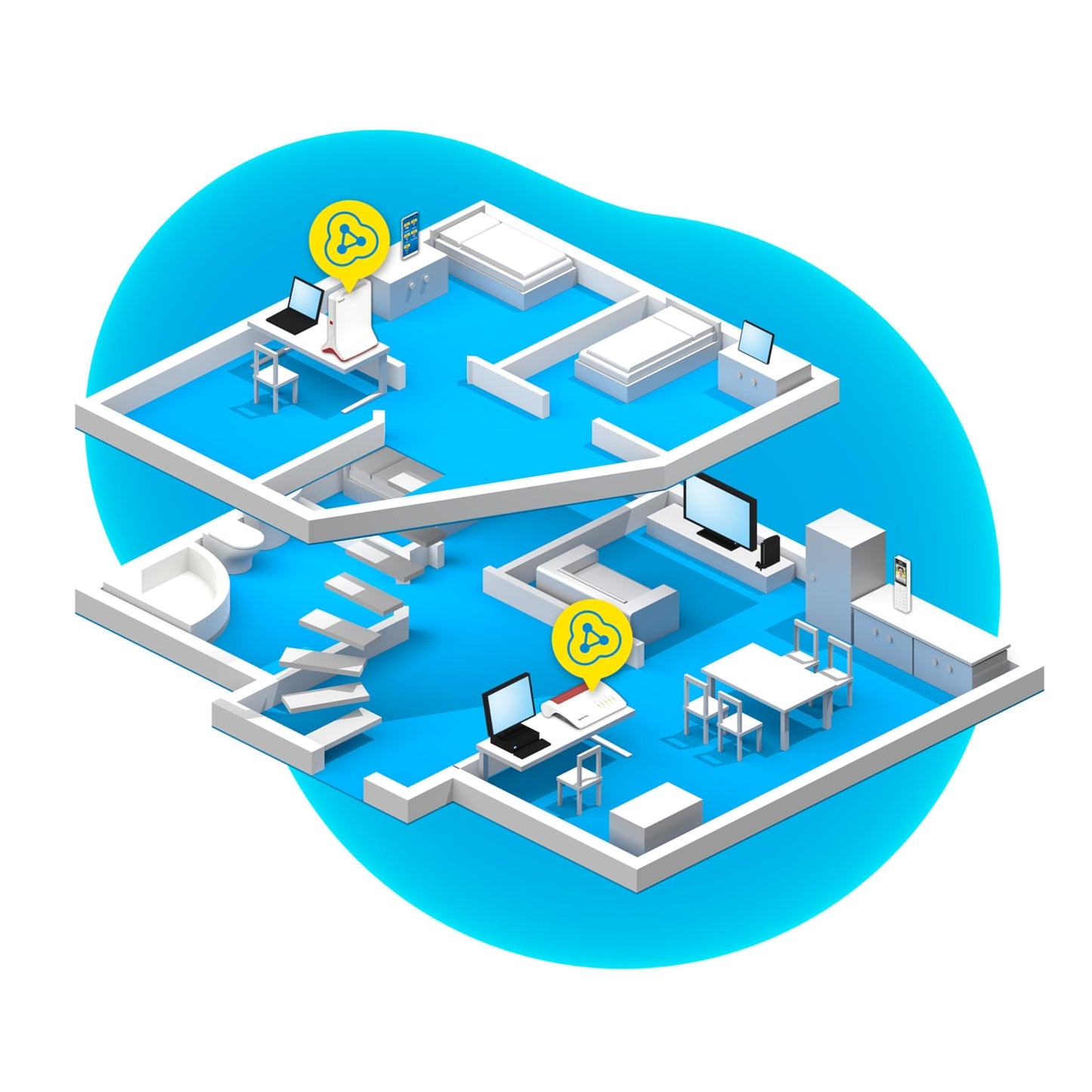 FRITZ!Repeater 6000 – Tri-Band WLAN Repeater mit Wi-Fi 6, Gigabit-LAN