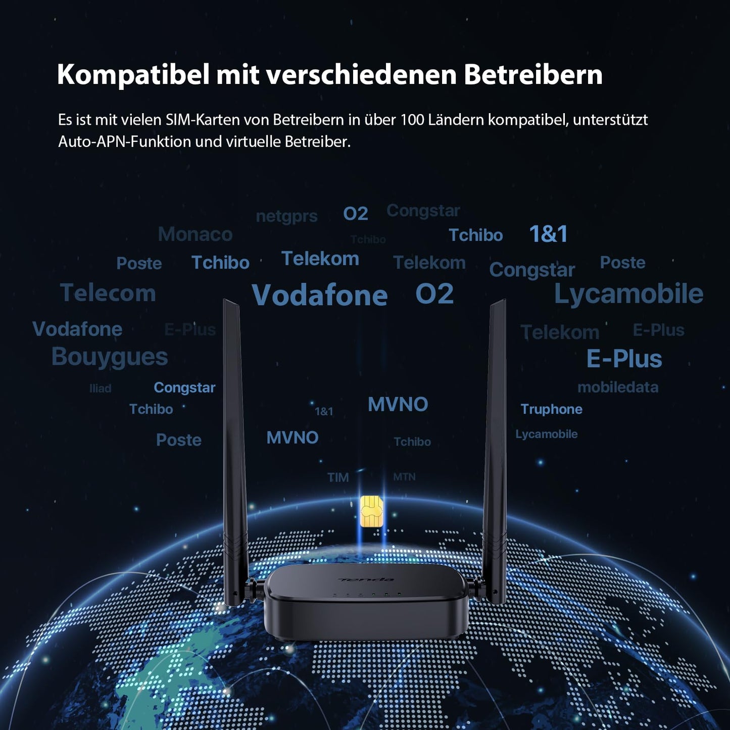 Tenda 4G03 Pro – 4G LTE Router, Nano-SIM, bis 300 Mbit/s, Fast-Ethernet
