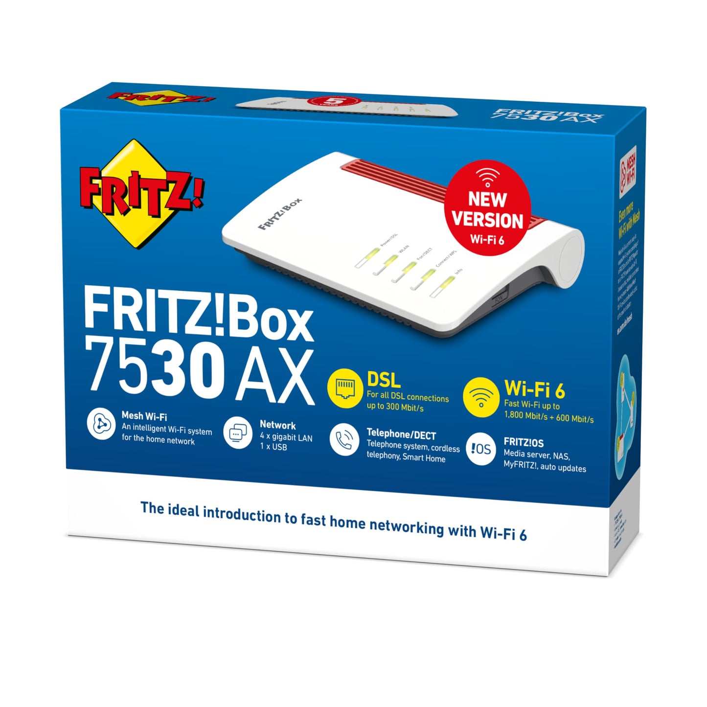 FRITZ!Box 7430 AX International – Wi-Fi 6 DSL-Router mit Mesh und DECT-Basis