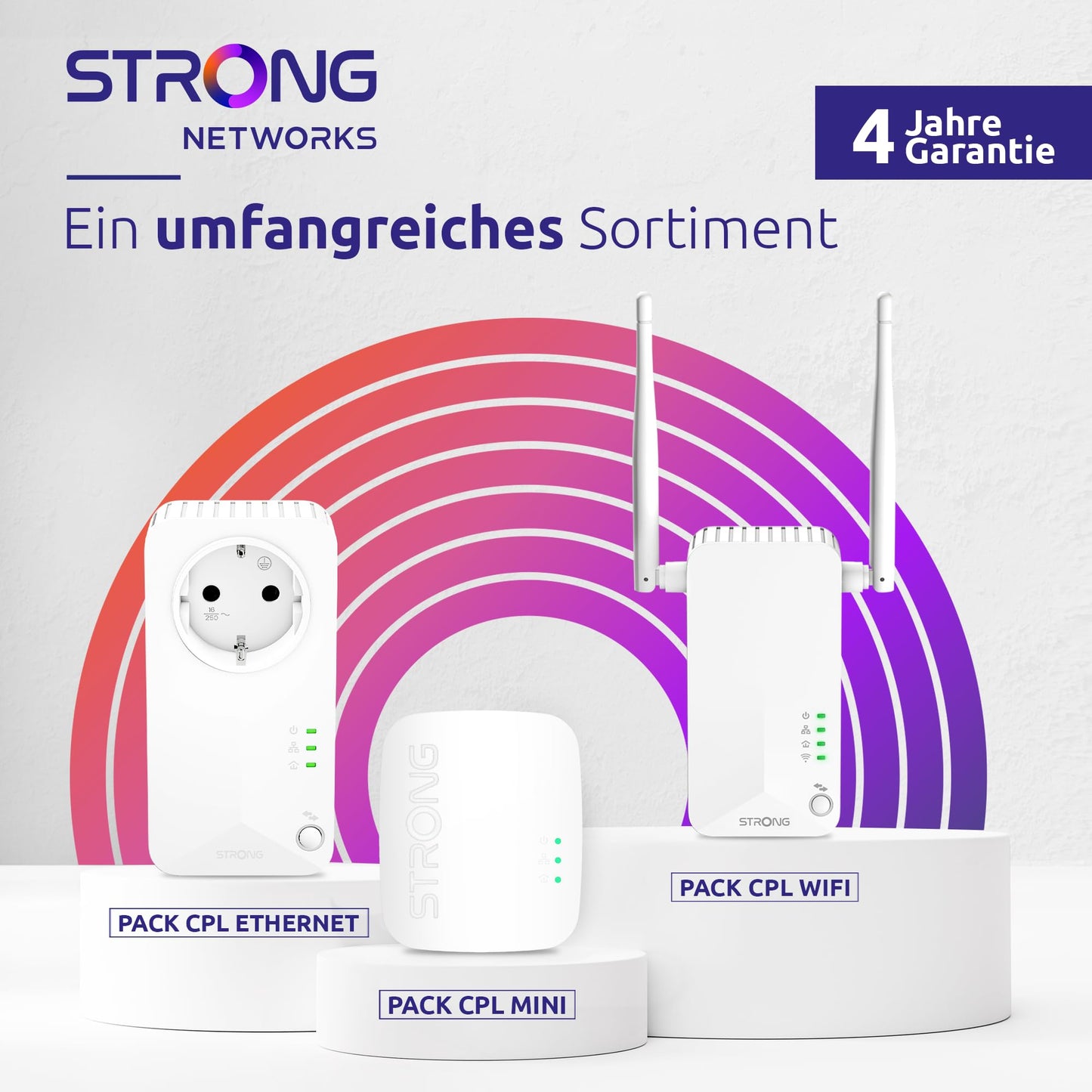 STRONG Powerline 600 Duo Wi-Fi EU Set – Powerline Adapter mit WLAN & Steckdose