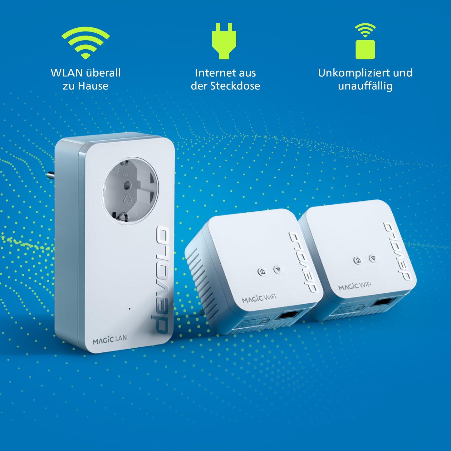 devolo Magic 1 WiFi Mini – Powerline Adapter mit WLAN AC1200, LAN-Anschluss
