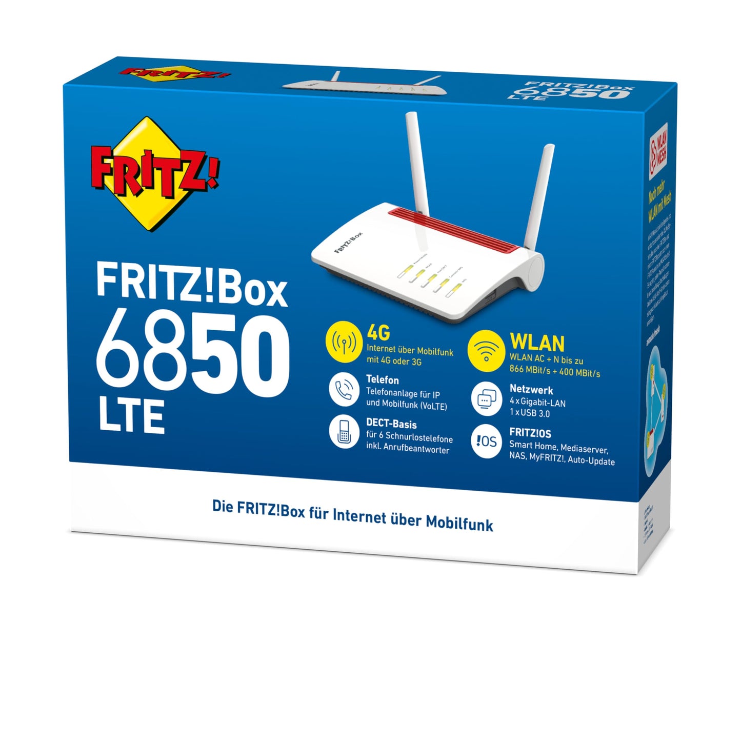 FRITZ!Box 6850 LTE – 4G Router bis 150 Mbit/s, WLAN AC+N, Gigabit-LAN