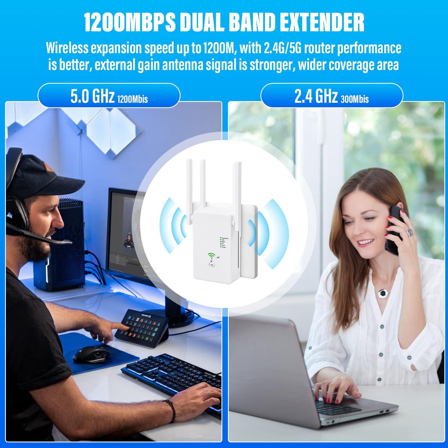 AVM FRITZ!Repeater 1200 – Dualband Repeater AC1200, Gigabit-Port, Mesh