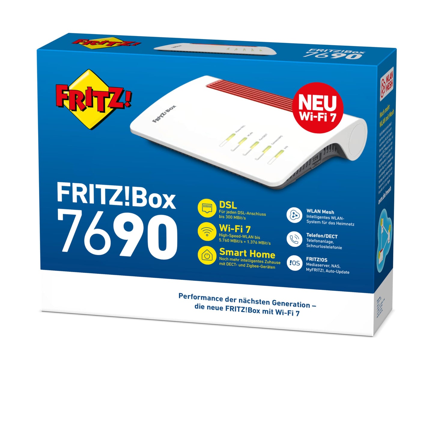 FRITZ!Box 7690 – Wi-Fi 7 DSL-Router, bis 5.760 Mbit/s, DECT-Basis, Mesh