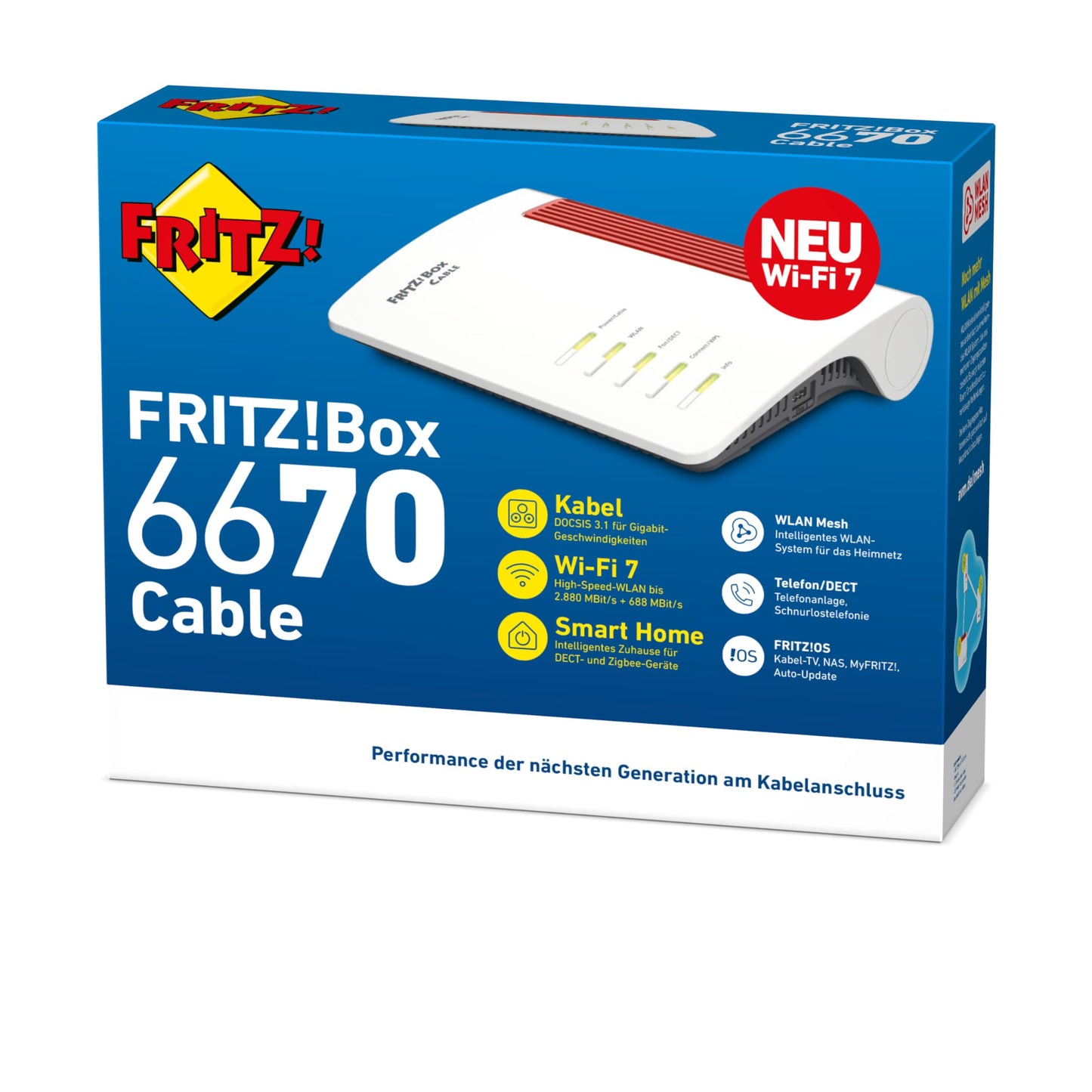 FRITZ!Box 6670 Cable – Kabelrouter mit Wi-Fi 7, bis 2880 Mbit/s, Mesh