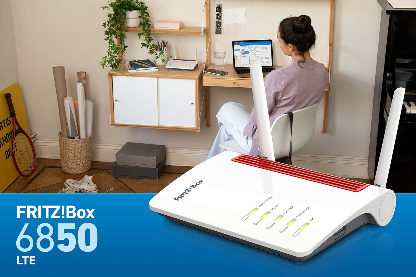 FRITZ!Box 6850 LTE – 4G Router bis 150 Mbit/s, WLAN AC+N, Gigabit-LAN