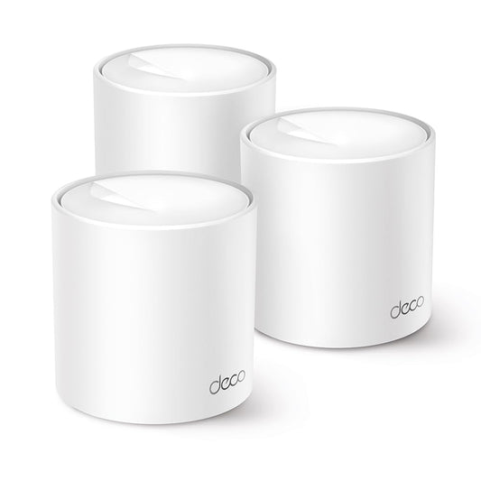 TP-Link Deco X1500 – Mesh WLAN Set (3er Pack), Wi-Fi 6 AX1500, Dualband Router & Repeater