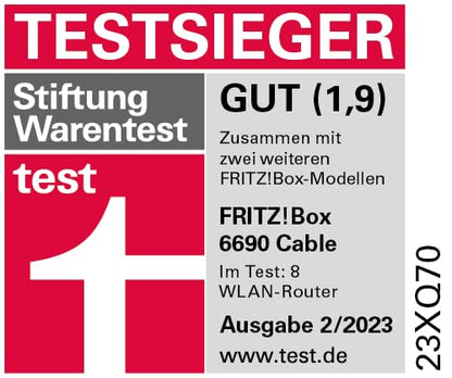 FRITZ!Box 6690 Cable – Kabelrouter mit Wi-Fi 6, Gigabit-LAN, DECT-Basis