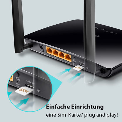 TP-Link TL-MR6400 – 4G LTE Router, SIM-Karten-Slot, bis 150 Mbit/s
