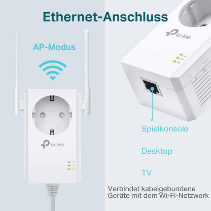TP-Link TL-WA860RE – WLAN Repeater mit Steckdose, 300 Mbit/s, LAN-Port