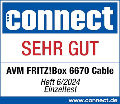 FRITZ!Box 6670 Cable – Kabelrouter mit Wi-Fi 7, bis 2880 Mbit/s, Mesh