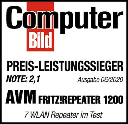 FRITZ!WLAN Repeater 1200 – Dualband Repeater AC1200, bis 866 Mbit/s, Mesh