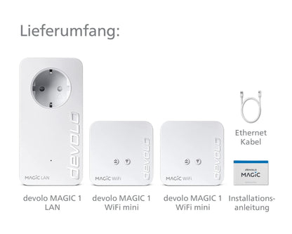 devolo Magic 1 WiFi Mini – Powerline Adapter mit WLAN AC1200, LAN-Anschluss