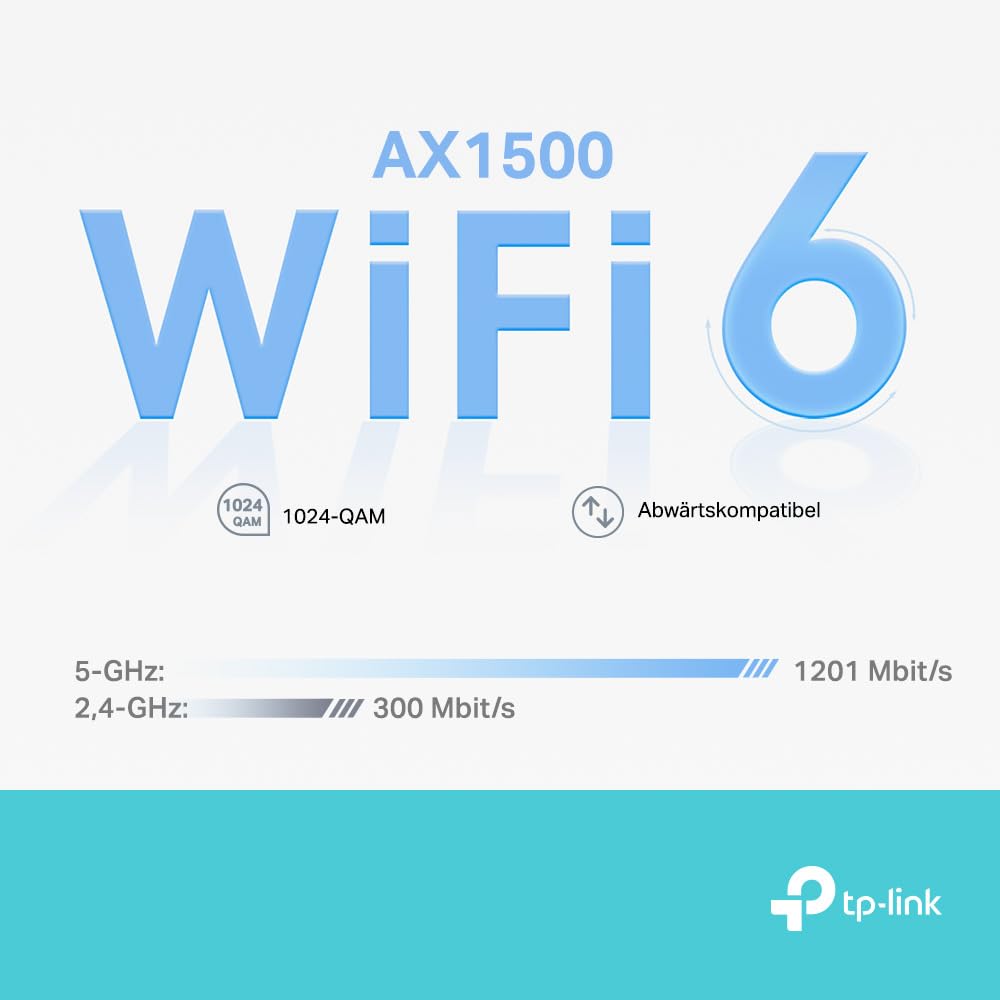 TP-Link Deco X1500 – Mesh WLAN Set mit Wi-Fi 6 AX1500, Dualband Router & Repeater