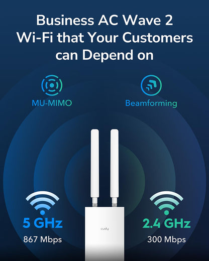 Cudy RE1200 Outdoor – WLAN Repeater AC1200, Dualband, Access Point mit PoE, wetterfest