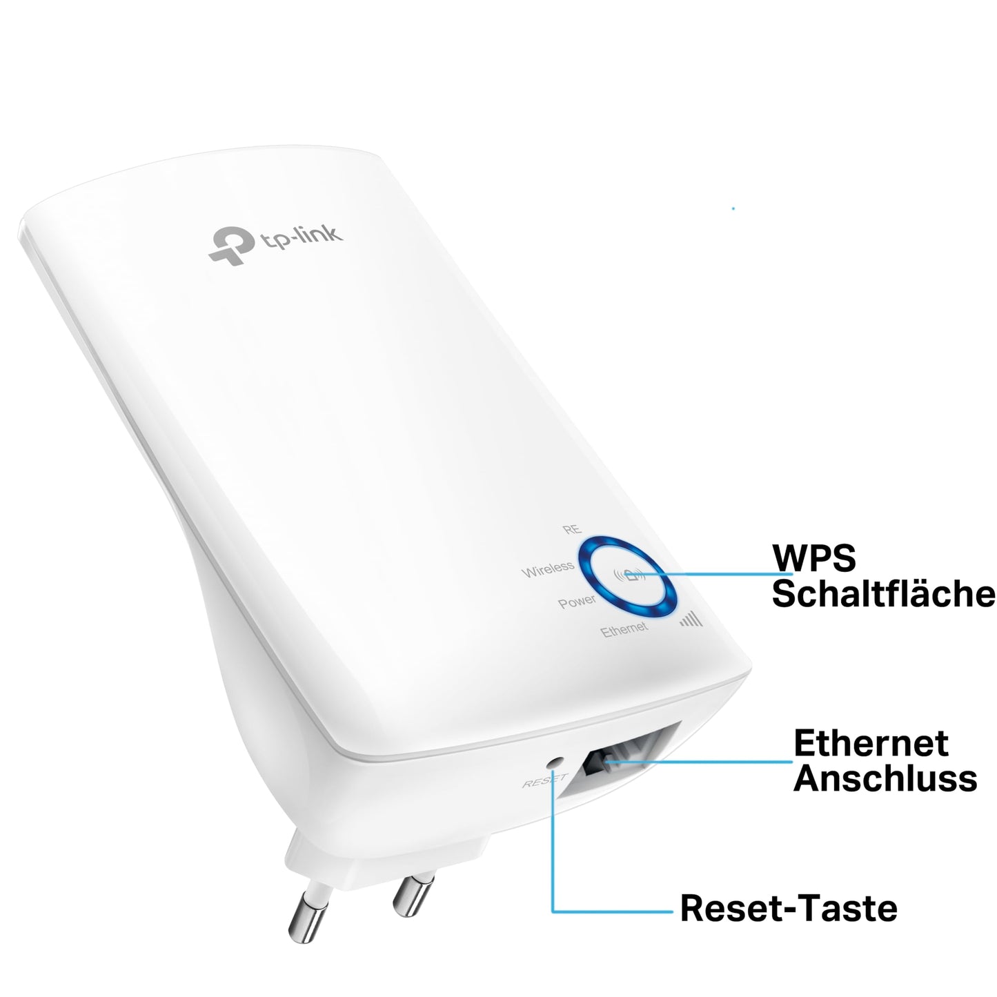 TP-Link TL-WA850RE – WLAN Verstärker N300, App-Steuerung, Ethernet-Port, LED-Anzeige