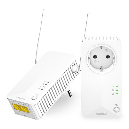 STRONG Powerline 600 Duo Wi-Fi EU Set – Powerline Adapter mit WLAN & Steckdose