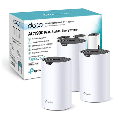 TP-Link Deco S1500 – Mesh WLAN Set (3er Pack), Wi-Fi 6 AX1500, Dualband Router & Repeater