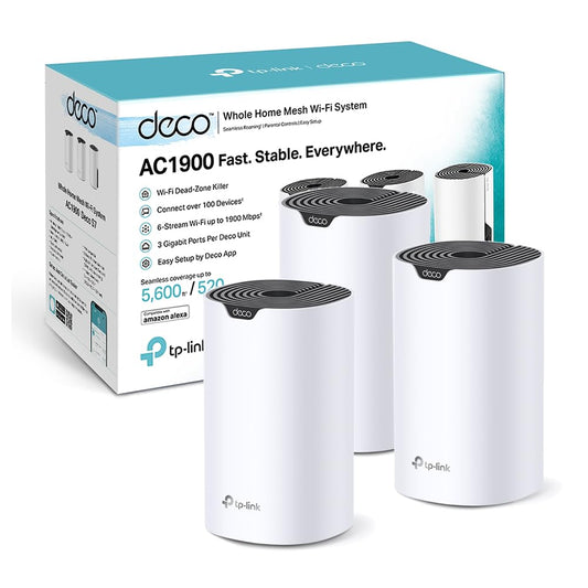 TP-Link Deco S1500 – Mesh WLAN Set (3er Pack), Wi-Fi 6 AX1500, Dualband Router & Repeater