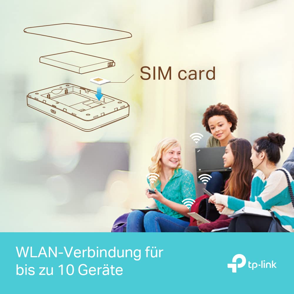 TP-Link M7350 – Mobiler 4G/LTE-Router mit bis zu 150 Mbit/s, Hotspot, Akku