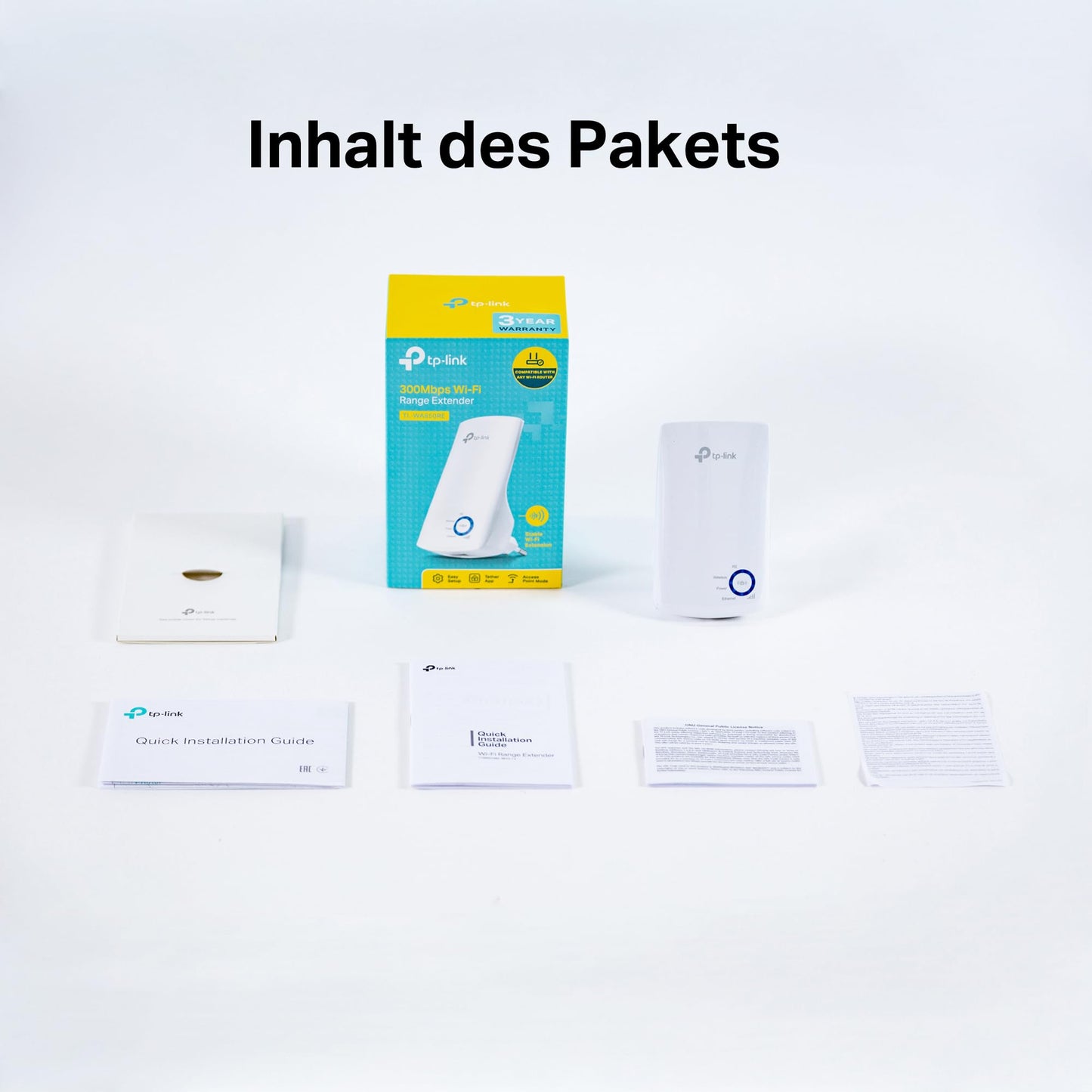 TP-Link TL-WA850RE – WLAN Verstärker N300, App-Steuerung, Ethernet-Port, LED-Anzeige