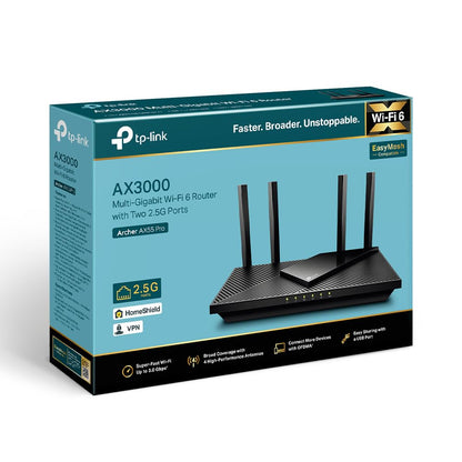 TP-Link Archer AX55 Pro – Wi-Fi 6 Router AX3000, Dualband, bis 3 Gbit/s, Gigabit-Ports