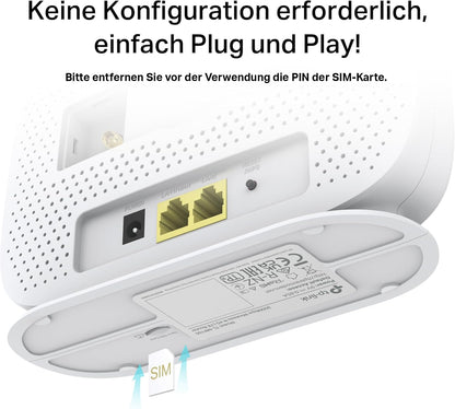 TP-Link TL-MR100 – 4G LTE Router mit SIM-Slot, bis 300 Mbit/s, Plug & Play