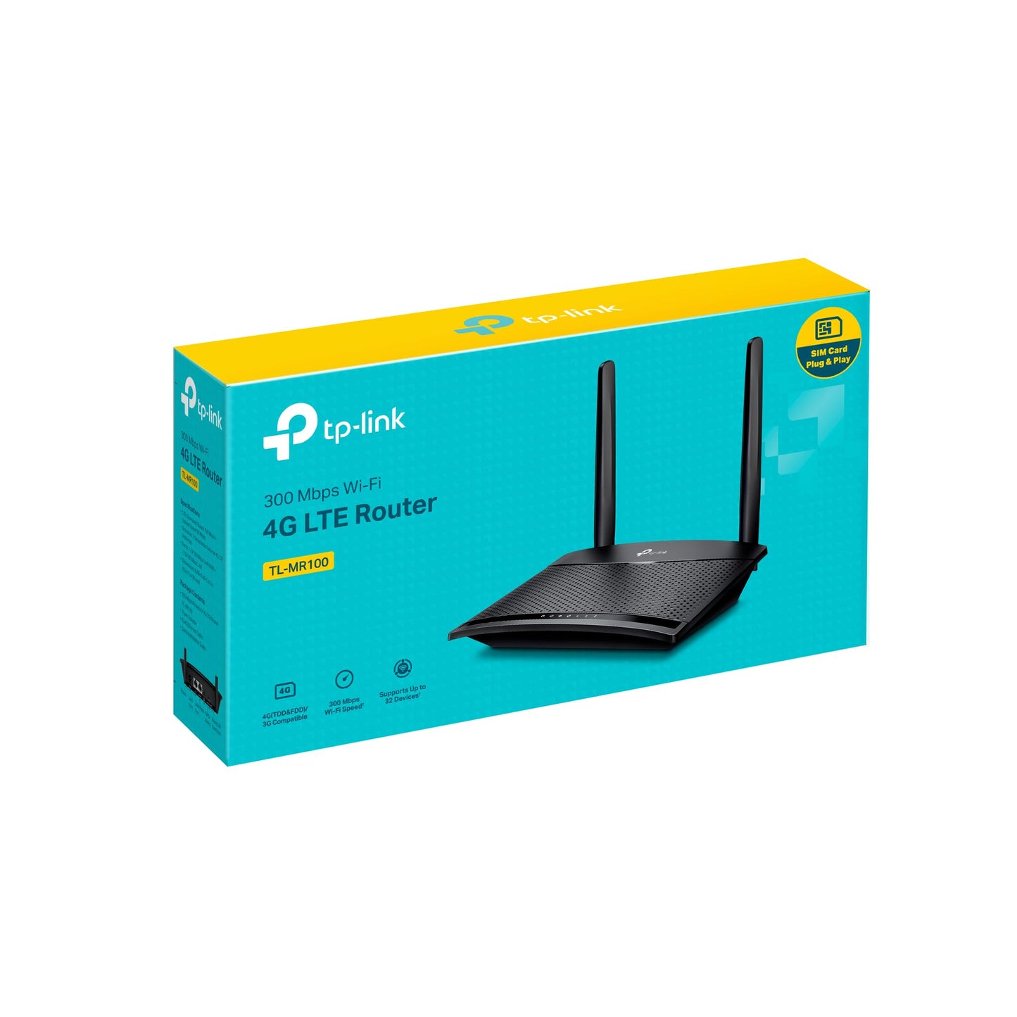 TP-Link TL-MR100 – 4G LTE Router mit SIM-Slot, bis 150 Mbit/s, WLAN N300, Plug & Play