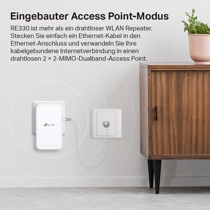 TP-Link RE330 – WLAN Repeater AC1200, bis 1.200 Mbit/s, App-Steuerung, Signalstärkeanzeige