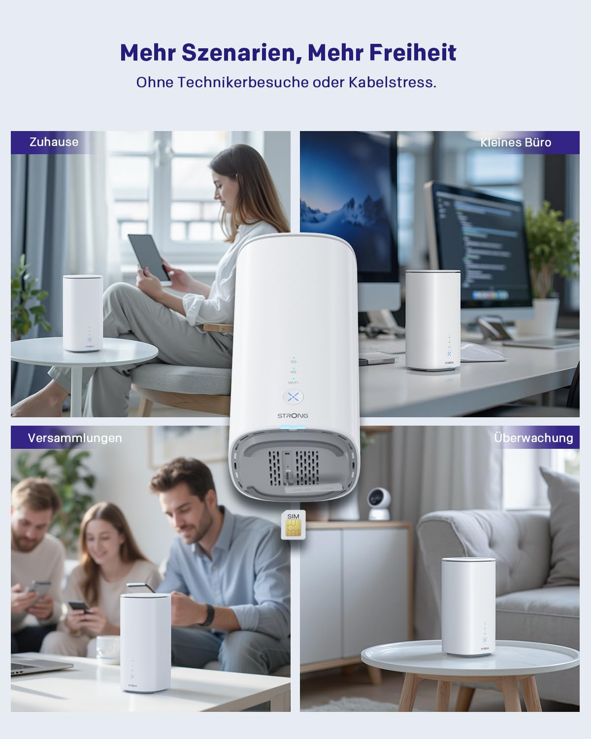 STRONG S-R40 – WLAN Router Wi-Fi 6 AX3000, Dualband, bis 3,2 Gbps, 2x LAN, Mesh