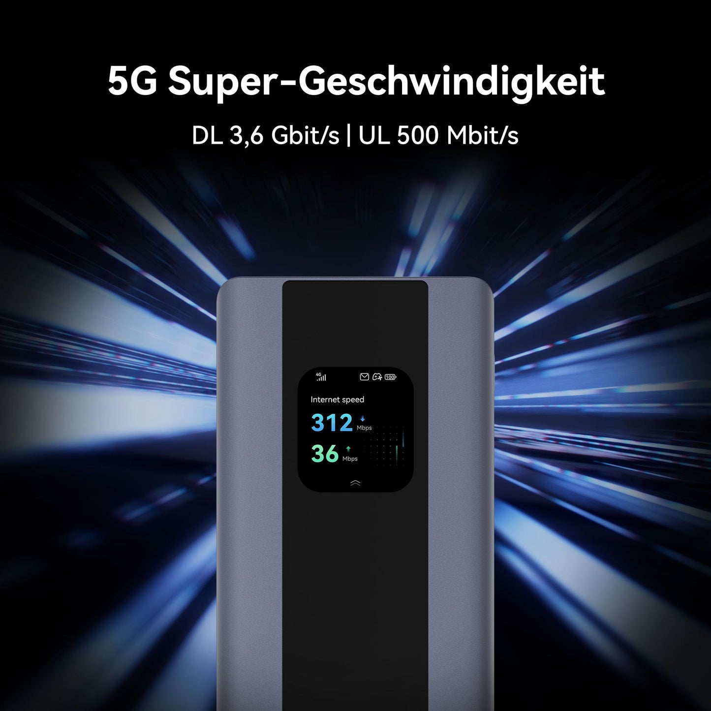 5G Mobile WiFi Pro 5s – Tragbarer 5G/4G LTE Router mit SIM-Slot, Wi-Fi 6, Akku