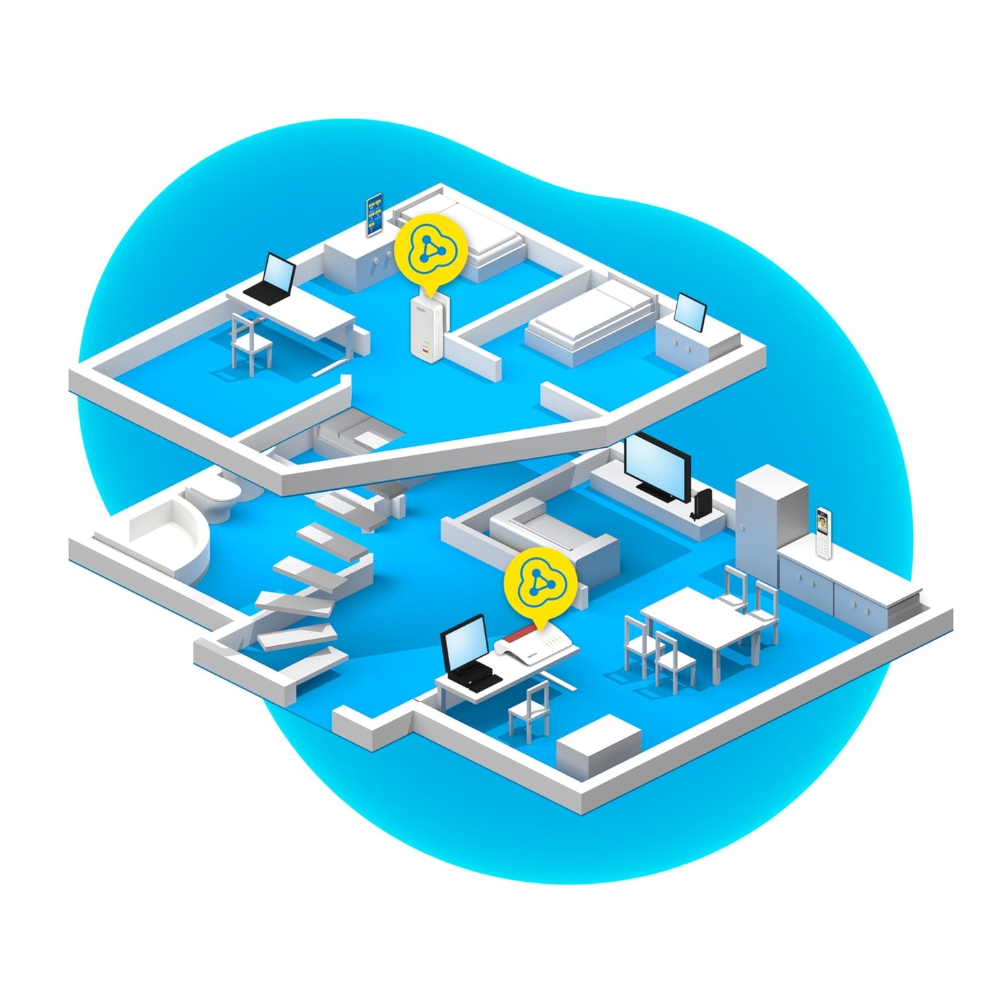 TP-Link Powerline 1260/1220 – WLAN Set mit Gigabit-LAN, bis 1200 Mbit/s