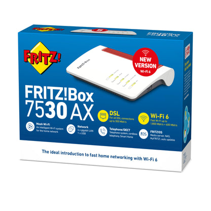 FRITZ!Box 7430 AX International – Wi-Fi 6 DSL-Router mit Mesh und DECT-Basis