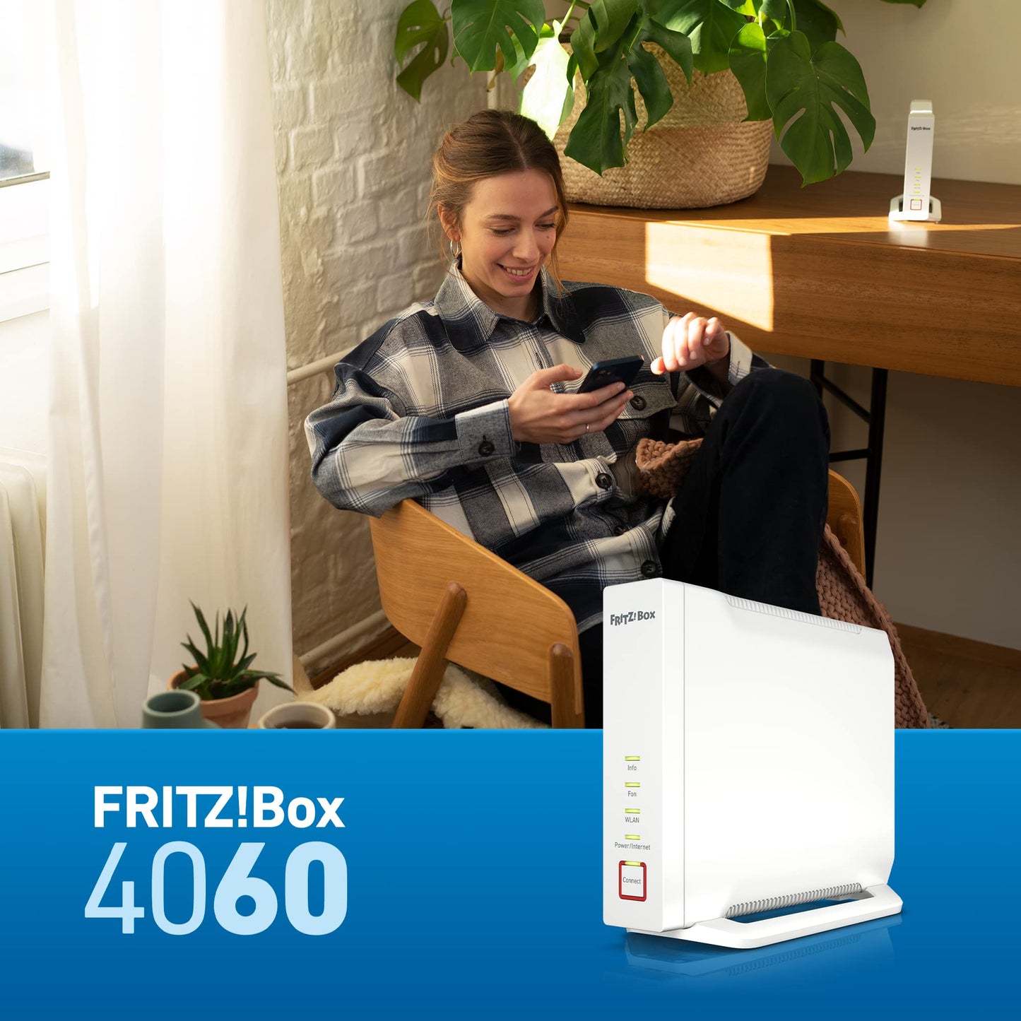 FRITZ!Box 4060 – Wi-Fi 6 Router, bis 4.800 Mbit/s, Tri-Band, DECT-Basis, Mesh