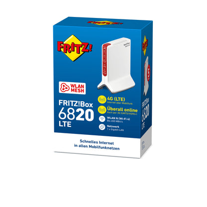 FRITZ!Box 6820 LTE – 4G Router, bis 150 Mbit/s, Gigabit-LAN, kompakt