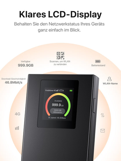 Tenda 4G LTE Router – Mobiler WLAN Router mit Akku, SIM-Slot, Hotspot, bis 150 Mbit/s