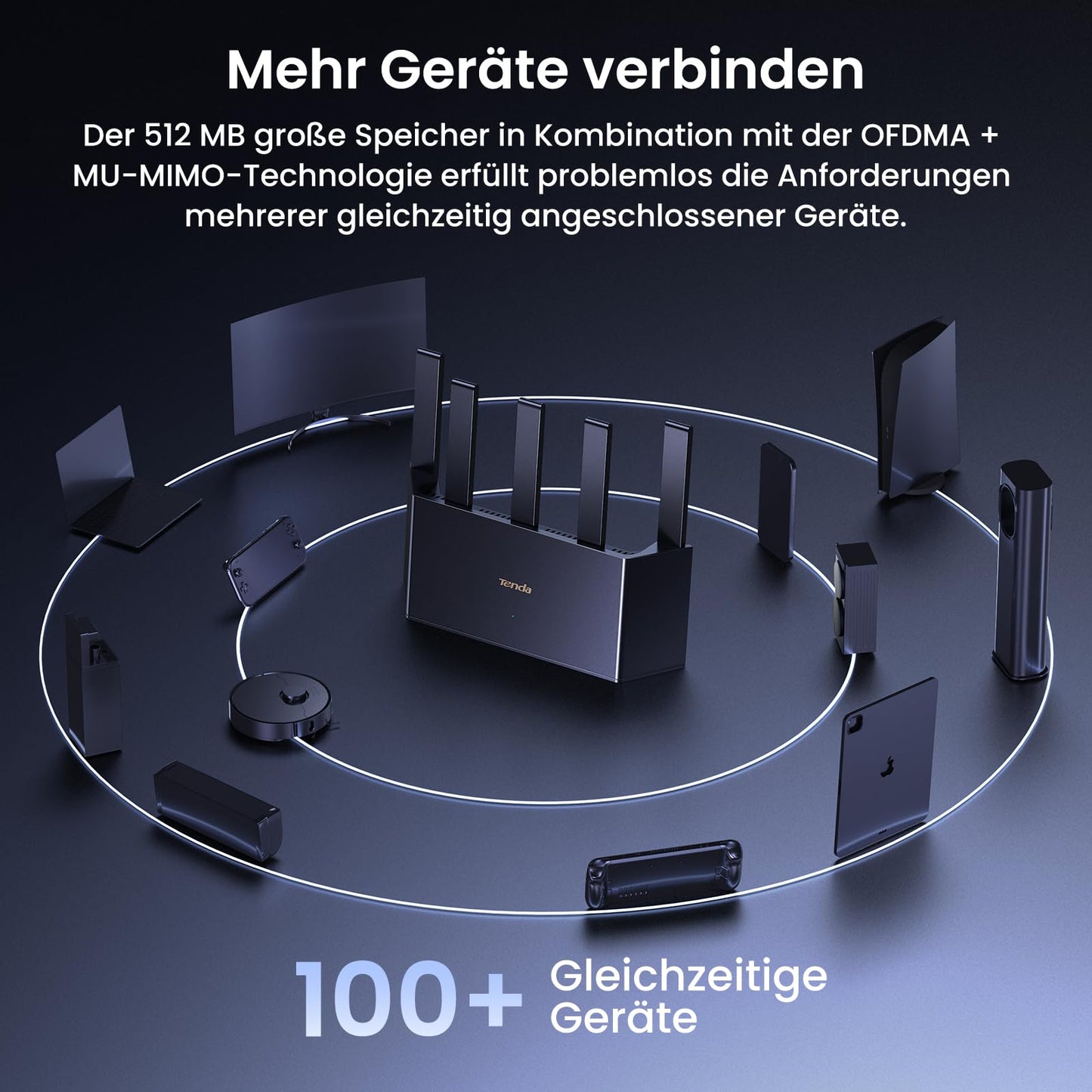 Tenda RE3L Wi-Fi 7 Router – Dualband, bis 2.882 Mbit/s, Gigabit-Ports, Mesh, App-Steuerung