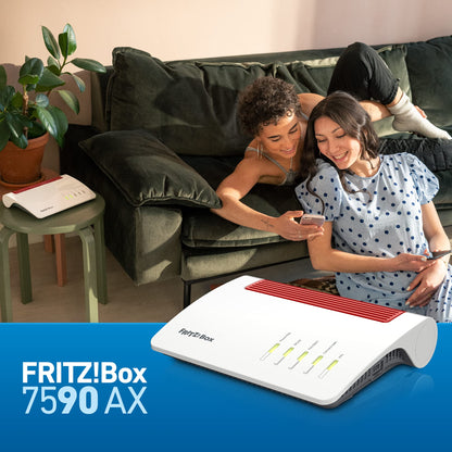 FRITZ!Box 7590 AX – Wi-Fi 6 DSL-Router, Dualband, WLAN Mesh, DECT-Basis