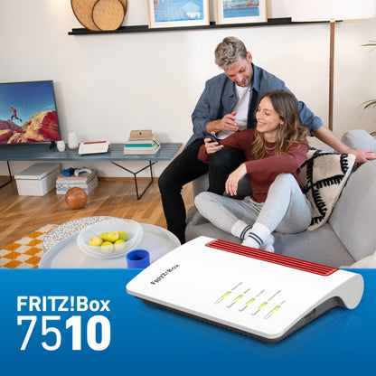 FRITZ!Box 7510 – Wi-Fi 6 DSL-Router bis 300 Mbit/s, WLAN Mesh, DECT-Basis